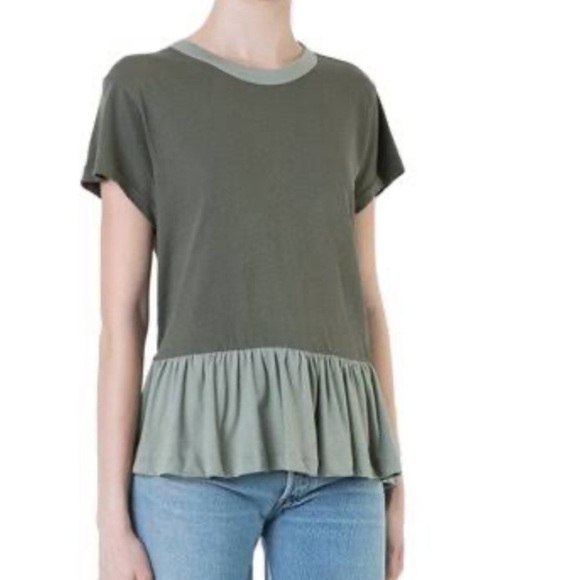 The Great. The Ruffle Tee Distressed Tee - Picture 3 of 10